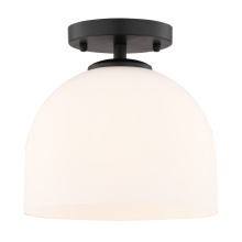 Vaxcel International C0346 - Shelby 9.25-in. W 1 Light Semi-Flush Mount Matte Black