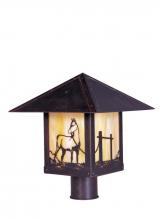 Arroyo Craftsman TRP-12HSCS-RB - 12" timber ridge post mount with horse filigree