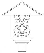 Arroyo Craftsman TRP-16ASGW-S - 16" timber ridge post mount with ashbury  filigree