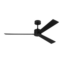 Visual Comfort & Co. Fan Collection 3RZSM60MBK - Rozzen Smart 60 Ceiling Fan in Midnight Black with Midnight Black/American Walnut Reversible Blades