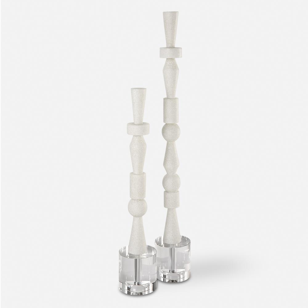 Uttermost Norte White Stone Sculptures Set/2