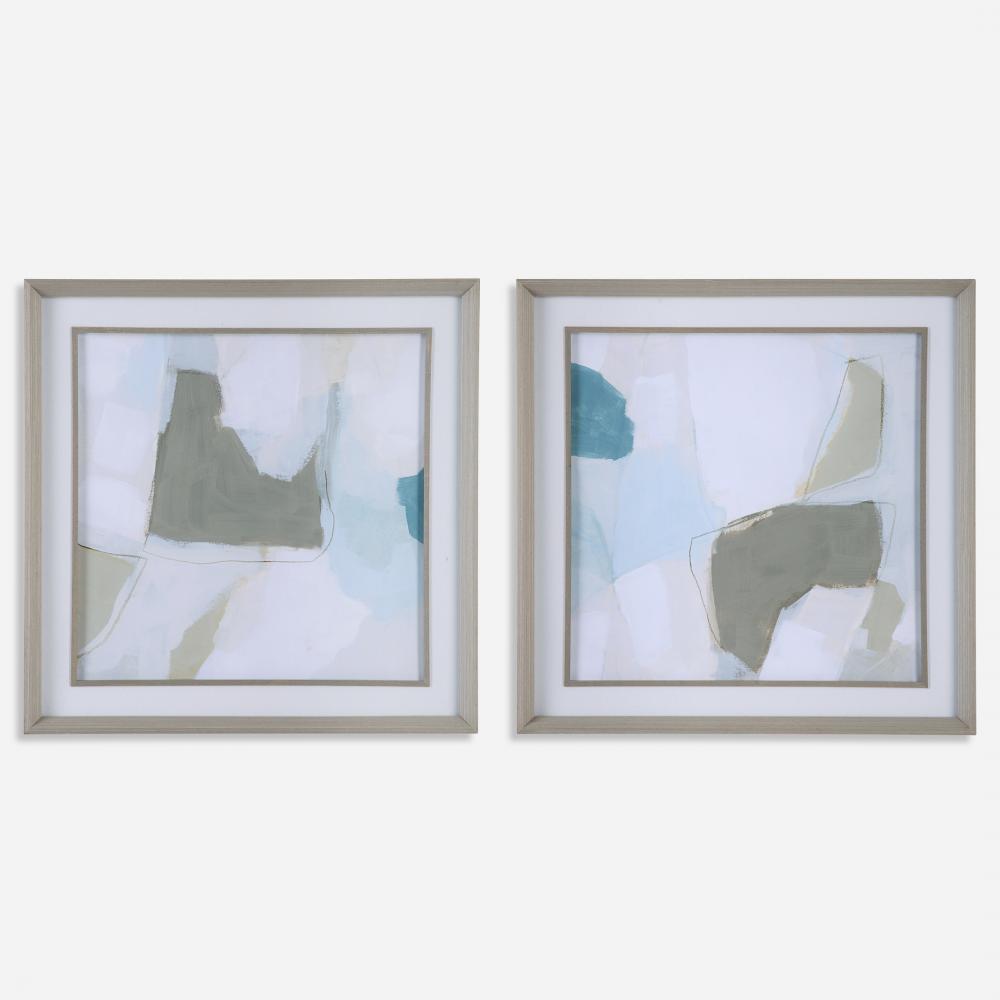 Uttermost Mist Shapes Framed Prints Set/2