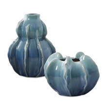 Uttermost 18263 - Uttermost Ocean Wave Outdoor Glazed Vases Set/2