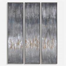 Uttermost 51304 - Uttermost Gray Showers Hand Painted Canvases Set/3
