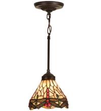 Meyda White 17527 - 7"W Tiffany Hanginghead Dragonfly Mini Pendant