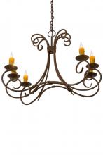 Meyda White 186126 - 36" Long Elon 6 Light Oblong Chandelier