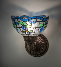 Meyda White 275649 - 7" Wide Roseborder Wall Sconce