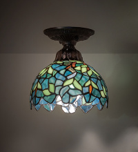 Meyda White 276081 - 8" Wide Nightfall Wisteria Flushmount