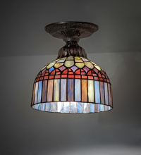 Meyda White 276098 - 8" Wide Tiffany Candice Flushmount