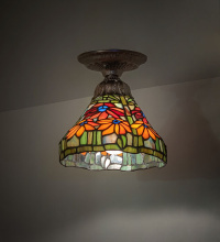 Meyda White 276101 - 8" Wide Poinsettia Flushmount