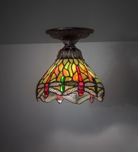 Meyda White 276102 - 7" Wide Tiffany Hanginghead Dragonfly Flushmount