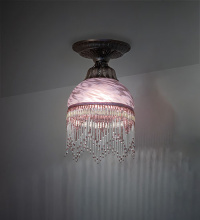 Meyda White 276112 - 6" Wide Roussillon Flushmount