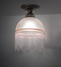 Meyda White 276118 - 8" Wide Roussillon Flushmount