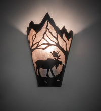 Meyda White 276375 - 8" Wide Moose at Dawn Right Wall Sconce