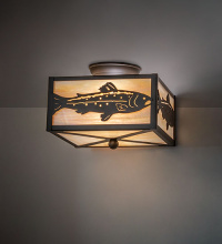 Meyda White 277022 - 10" Square Trout Flushmount