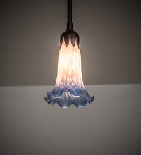 Meyda White 278286 - 5" Wide Pink/Blue Tiffany Pond Lily Mini Pendant