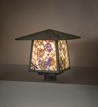 Meyda White 278633 - 12" Square Stillwater Lotus Leaf and Dragonfly Post Mount