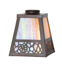 Meyda White 279639 - 5.5" Square Split Mission Lotus Leaf Shade