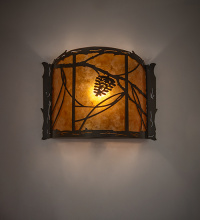 Meyda White 280280 - 12" Wide Whispering Pines Left Wall Sconce