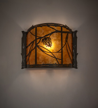 Meyda White 282452 - 12" Wide Whispering Pines Right Wall Sconce
