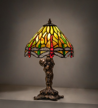 Meyda White 282759 - 12" High Tiffany Hanginghead Dragonfly Cherub Accent Lamp