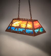 Meyda White 282943 - 33" Long Moose at Lake Oblong Pendant