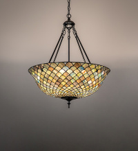 Meyda White 282964 - 24" Wide Tiffany Fishscale Inverted Pendant