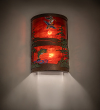 Meyda White 283668 - 8" Wide Bass & Mallard Right Wall Sconce