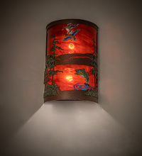 Meyda White 284058 - 8" Wide Bass & Mallard Left Wall Sconce