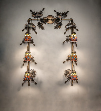 Meyda White 284421 - 30" Wide X 40" High Tiffany Peacock Feather 6 Light Vanity Light