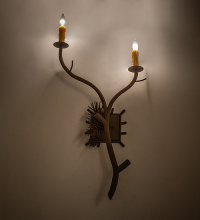 Meyda White 284433 - 18" Wide Lone Pine 2 Light Left Wall Sconce