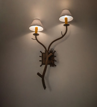 Meyda White 284500 - 22" Wide Lone Pine 2 Light Right Wall Sconce