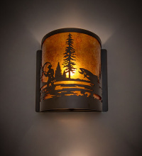 Meyda White 285257 - 8" Wide Fly Fishing Left Wall Sconce