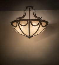 Meyda White 287017 - 24" Wide Carousel Semi-Flush Mount