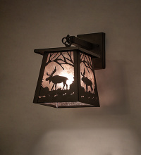Meyda White 288779 - 7" Wide Moose at Dawn Left Wall Sconce
