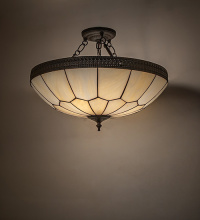 Meyda White 289614 - 20" Wide Vincent Honeycomb Semi-Flush Mount