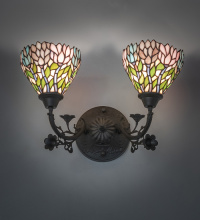 Meyda White 36100 - 18" Wide Wisteria 2 Light Wall Sconce