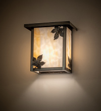 Meyda White 42818 - 8" Wide Hyde Park Maple Leaf Wall Sconce