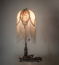 Meyda White 615569 - 19" High Fabric Tulip Lighted Vanity Tray